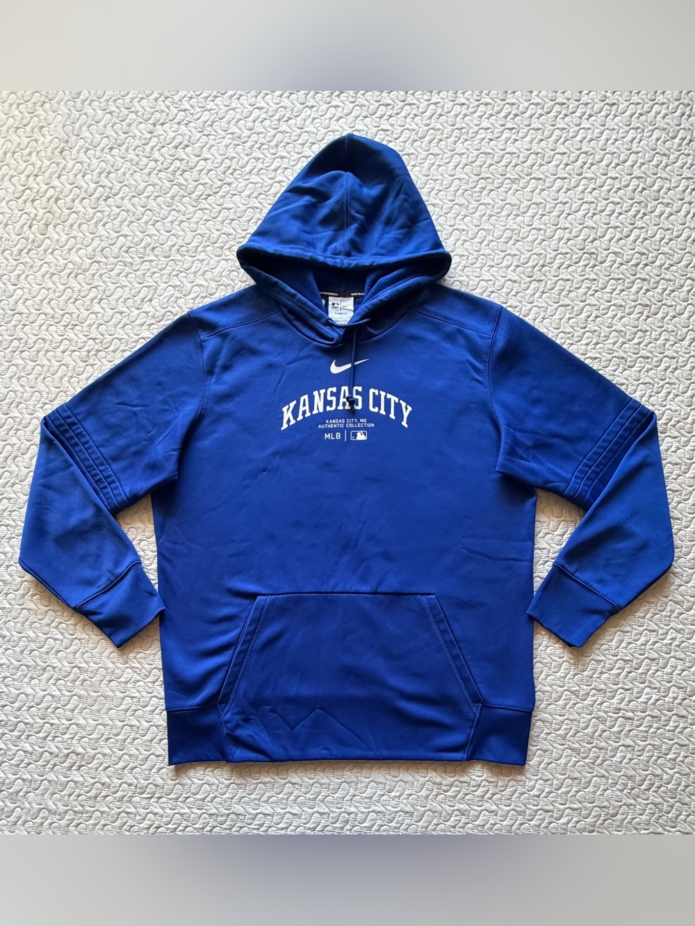 Nike Kansas City Royals Hoodie Men’s L Blue MLB Authentic Collection Therma-FIT